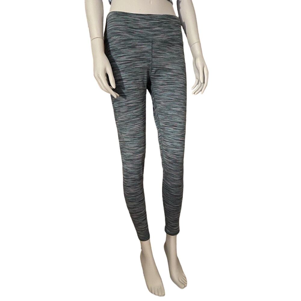 RBX Blue/Multicolored Stripe Active Leggings sz M (NWOT)